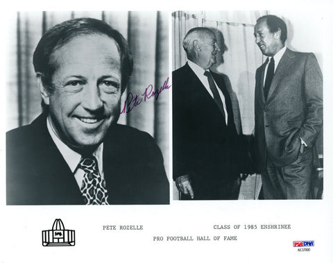 Pete Rozelle Autographed/Signed 1985 Hall Of Fame 8x10 Photo PSA 48267