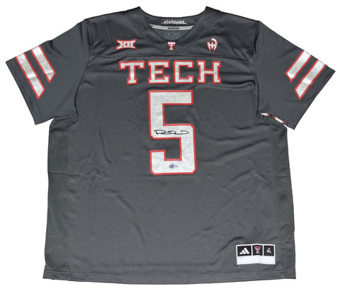 PATRICK MAHOMES SIGNED TEXAS TECH RED RAIDERS ADIDAS GALVANIZED JERSEY - FRONT