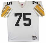 Steelers Joe Greene "HOF 87" Authentic Signed White M&N Jersey BAS Witnessed