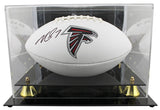 Falcons Michael Vick Authentic Signed White Panel Logo Football w/ Case JSA Wit