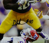 Devin White Autographed LSU 8x10 PF Photo w/ Ball vs LA Tech - Beckett Auth *Blk