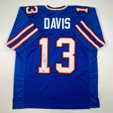 Autographed/Signed Gabriel Gabe Davis Buffalo Blue Football Jersey Beckett COA