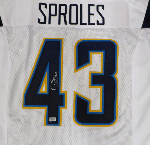 San Diego Chargers Darren Sproles Autographed White Jersey Beckett QR #BJ82282