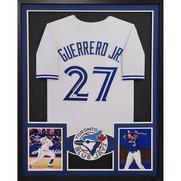 Vladimir Guerrero Jr. Autographed Signed Framed Blue Jays Jersey JSA