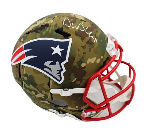 Drew Bledsoe Signed New England Patriots Speed Full Size Camo NFL Helmet