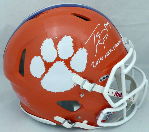 TRAVIS ETIENNE AUTO CLEMSON ORANGE FULL SIZE HELMET 2018 CHAMPS! BECKETT 193991