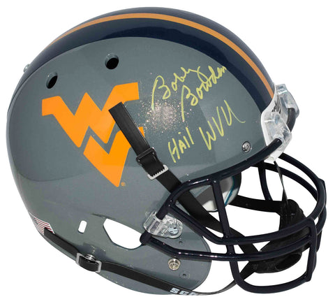 BOBBY BOWDEN SIGNED WEST VIRGINIA MOUNTAINEERS FULL SIZE HELMET W/ HAIL WVU