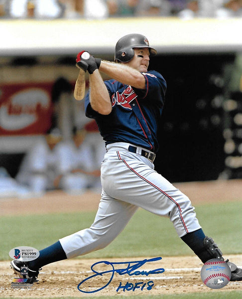 Jim Thome Autographed Cleveland Indians 8x10 W/ HOF 18 Beckett Witnessed #1