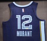 MEMPHIS GRIZZLIES JA MORANT AUTOGRAPHED FRAMED BLUE NIKE JERSEY BECKETT 212661