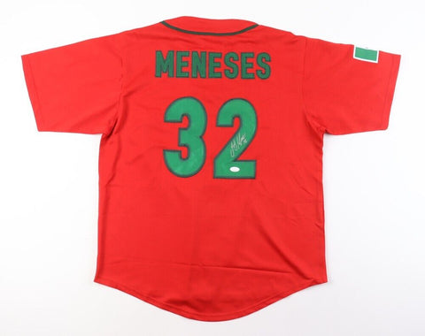 Joey Meneses Signed Team Mexico World Baseball Classic Jersey JSA COA/ Nationals