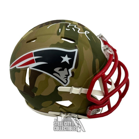 Tom Brady Autographed New England Camo Mini Helmet - Fanatics