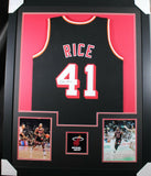 GLEN RICE (Heat black TOWER) Signed Autographed Framed Jersey JSA