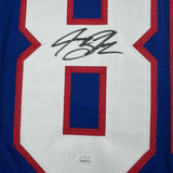 Framed Autographed/Signed Jeremy Shockey 35x39 New York Retro Jersey JSA COA #2