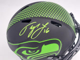 TYLER LOCKETT AUTOGRAPHED SEAHAWKS ECLIPSE BLACK SPEED MINI HELMET MCS 200481