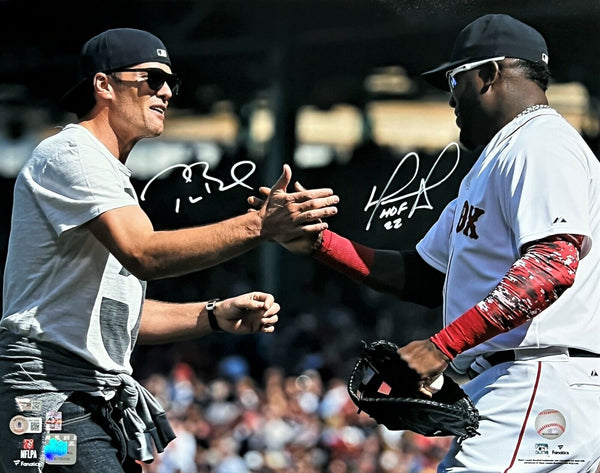 Tom Brady/David Ortiz HOF 22 Inscribe Dual Signed Autograph 16x20 Photo Fanatics