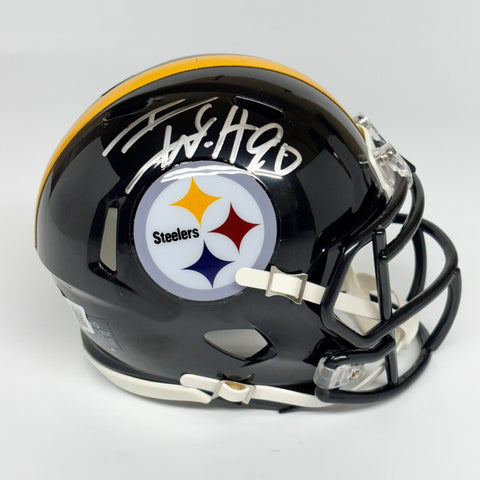 T.J. WATT AUTOGRAPHED SIGNED PITTSBURGH STEELERS MINI HELMET BECKETT