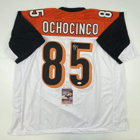 Autographed/Signed CHAD OCHOCINCO (Johnson) Cincinnati White Jersey JSA COA Auto