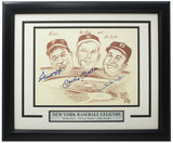 Willie Mays Mickey Mantle Duke Snider Signed Framed 8x10 Photo PSA LOA