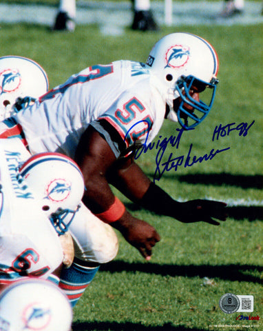 Dwight Stephenson Signed Miami Dolphins 8x10 Photo HOF Beckett 47785