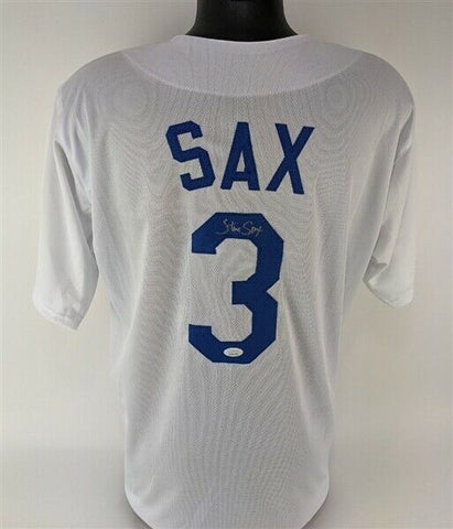 Steve Sax Signed Los Angeles Dodgers Jersey (JSA COA) 1982 Rookie o/t Year