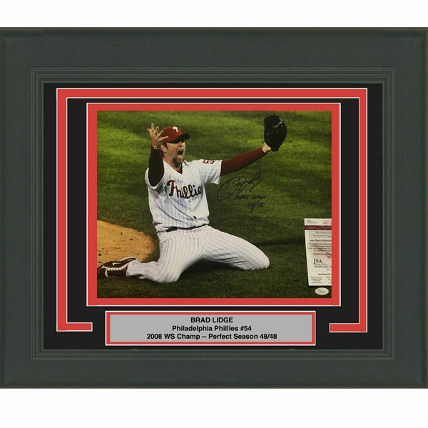 FRAMED Autographed/Signed BRAD LIDGE Perfect Season 48/48 16x20 Photo JSA COA