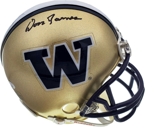 DON JAMES AUTOGRAPHED SIGNED WASHINGTON HUSKIES MINI HELMET MCS HOLO STOCK #1014