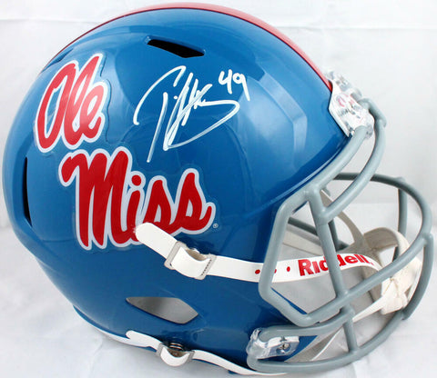 Patrick Willis Autographed Ole Miss F/S Speed Helmet-Beckett W Hologram *White