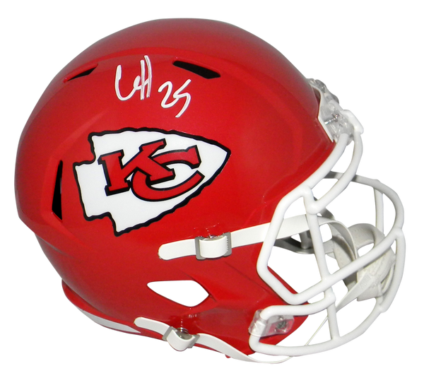 CLYDE EDWARDS-HELAIRE SIGNED KANSAS CITY CHIEFS FULL SIZE SPEED HELMET BECKETT