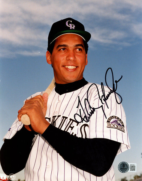 Andres Galarraga Autographed Colorado Rockies 8x10 Photo Beckett 45122