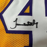 Autographed/Signed James Worthy Los Angeles LA Yellow Basketball Jersey JSA COA