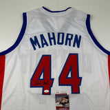 Autographed/Signed Rick Mahorn Detroit White Basketball Jersey JSA COA