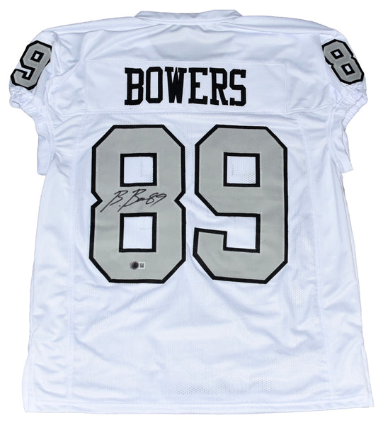 BROCK BOWERS SIGNED LAS VEGAS RAIDERS #89 COLOR RUSH GAME CUT JERSEY BECKETT