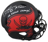 Buccaneers Mike Alstott "2x Insc" Signed Eclipse Full Size Speed Rep Helmet BAS