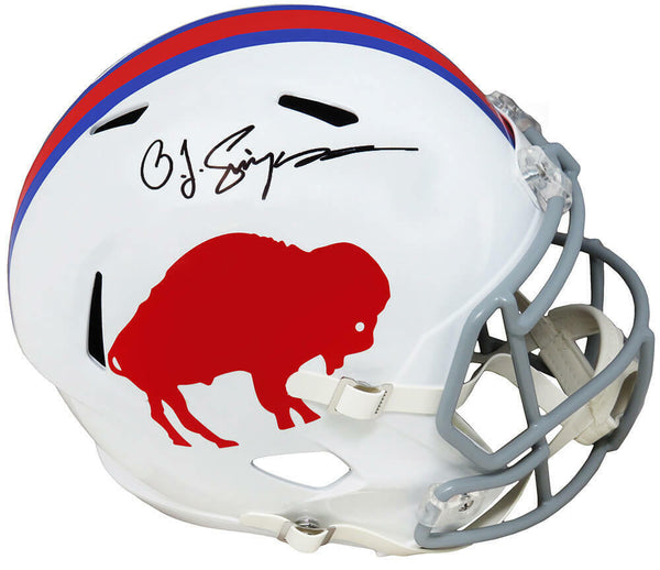 O.J. Simpson Signed Bills T/B White Riddell Full Size Speed Rep Helmet - SS COA