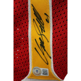 Dominique Wilkins Signed Atlanta Hawks Sand Knit 46 Red Jersey BAS 48504