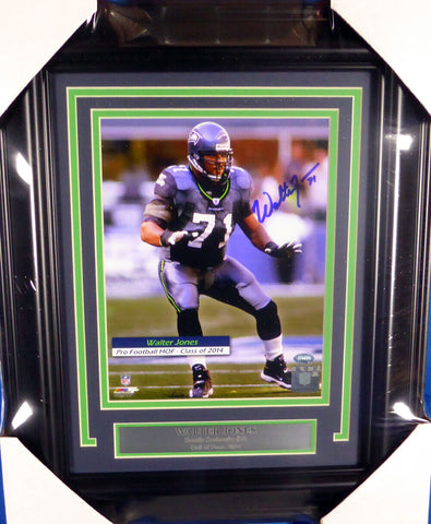 WALTER JONES AUTOGRAPHED FRAMED 8X10 PHOTO SEATTLE SEAHAWKS MCS HOLO 130249