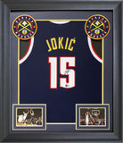 Nikola Jokic Authentic Signed Navy Blue Pro Style Framed Jersey BAS Witnessed