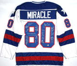 1980 Miracle on Ice Team USA Signed White Pro Style Jersey w/18 Sigs - Beckett W