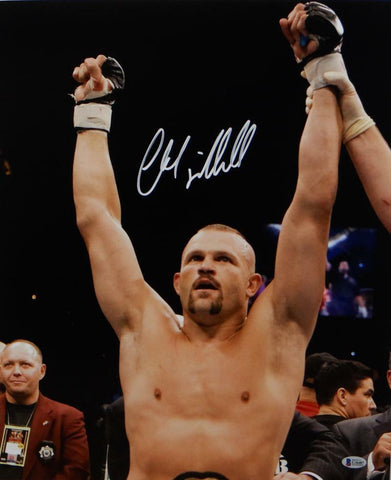 Chuck Liddell Autographed UFC 16x20 Arms Up Photo- Beckett Auth *White