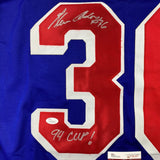 Autographed/Signed Glenn Anderson 94 SC Champs New York Blue Jersey JSA COA