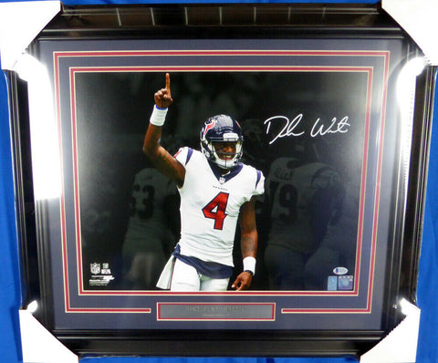 DESHAUN WATSON AUTOGRAPHED SIGNED FRAMED 16X20 PHOTO TEXANS BECKETT 130284