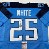 Autographed/Signed LenDale White Tennessee Light Blue Football Jersey JSA COA