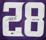 Adrian Peterson Autographed Pro Style Purple XL Jersey 2007 ROY BAS 33993