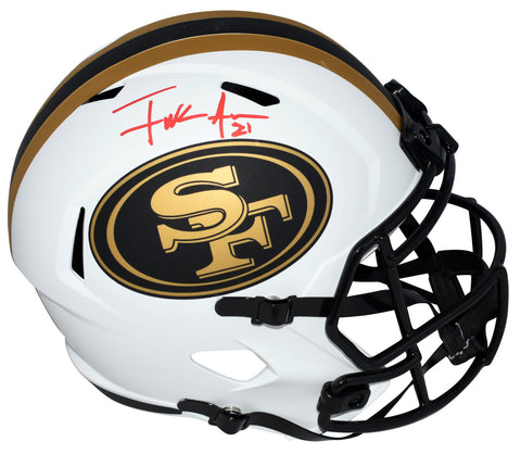 FRANK GORE SIGNED SAN FRANCISCO 49ERS LUNAR FULL SIZE SPEED HELMET BECKETT