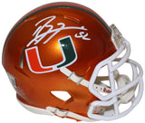 Ray Lewis Autographed Miami Hurricanes Flash Speed Mini Helmet Beckett 36221