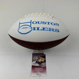 Autographed/Signed Earl Campbell Houston Oilers Full Size Logo Football JSA COA