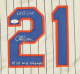 Cleon Jones Signed New York Mets Jersey "1969 W.S. Champs &"Last Out" (JSA COA)