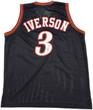 PHILADELPHIA 76ERS ALLEN IVERSON AUTOGRAPHED BLACK JERSEY BECKETT WITNESS 229998