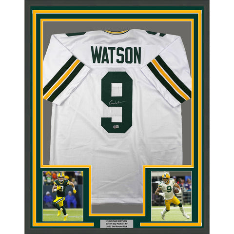 Framed Autographed/Signed Christian Watson 35x39 White Jersey Beckett BAS COA