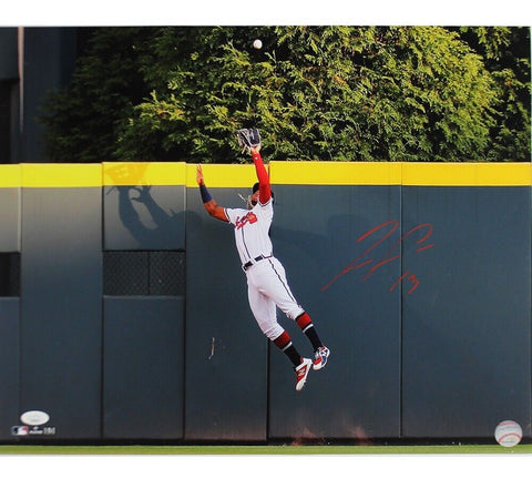 Ronald Acuna Jr Signed Atlanta Braves Unframed 16x20 MLB Photo - Jumping